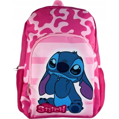 žiadna značka STITCH ŠKOLSKÝ BATOH RUŽOVÝ S VRECKAMI DVOJKOMOROVÝ 40 CM