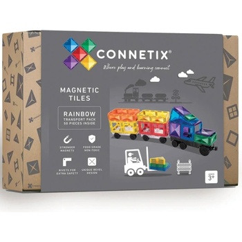 Connetix Transport Pack Rainbow 50 Pieces (ct-r-00050-tr)