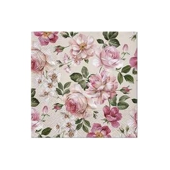 PAW servítky L Roses Glory cream 33x33cm