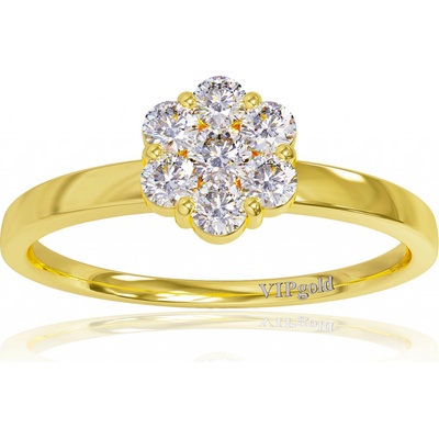 VIPgold Zásnubný prsteň s briliantmi v žltom zlate R331-22177z