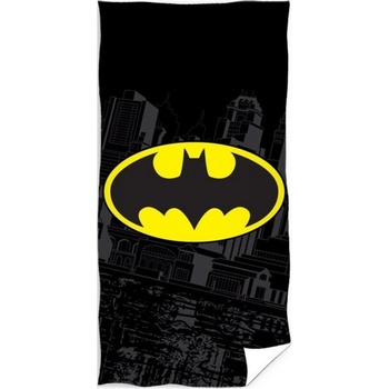 CARBOTEX - Detská bavlnená plážová osuška Batman - LOGO - Gothan / 70 x 140 cm