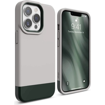 elago Glide Case - удароустойчив силиконов (TPU) калъф за iPhone 13 Pro (сив-зелен)