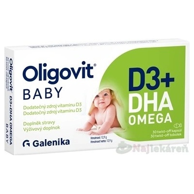 Curtis Health Caps Oligovit BABY D3 + DHA omega 30 kapsúl