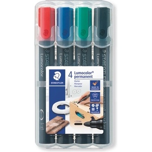 STAEDTLER Комплект Маркери Staedtler Lumocolor 352, перм, обли, 4 цв (21127-А)