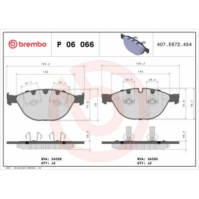 BREMBO Súprava brzdových doštičiek P 06 066
