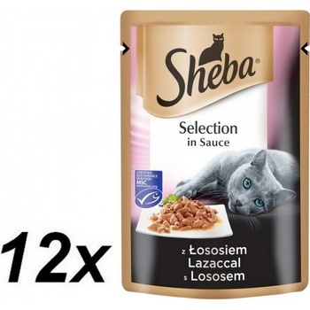 SHEBA SELECTION s Lososom v šťave 12 x 85 g