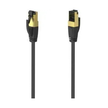 Hama Мрежов пач кабел HAMA, S/FTP, CAT 8, RJ-45 - RJ-45, 40 Gbit/s, 3.0 m, Halogen-free, Essential, Двойно екраниран, Черен, HAMA-200693