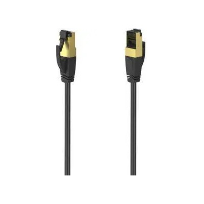 Hama Мрежов пач кабел HAMA, S/FTP, CAT 8, RJ-45 - RJ-45, 40 Gbit/s, 3.0 m, Halogen-free, Essential, Двойно екраниран, Черен, HAMA-200693