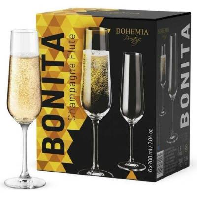 BOHEMIA PR sklen BONITA šampus flétna 6 x 200 ml