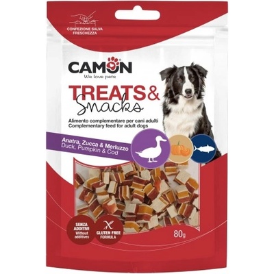 Camon Duck, pumpkin and cod sandwich - лакомства за кучета с патешко, тиква и риба треска 80 гр, Италия - AE510