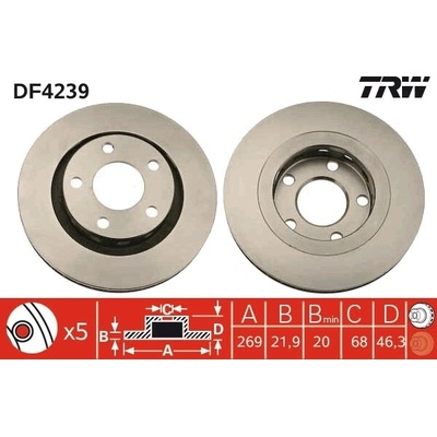 Brzdový kotúč TRW DF4239
