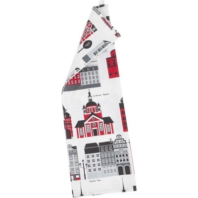 Klippan Švédsko Kuchyňská utěrka My Stockholm red 46x70 Červená