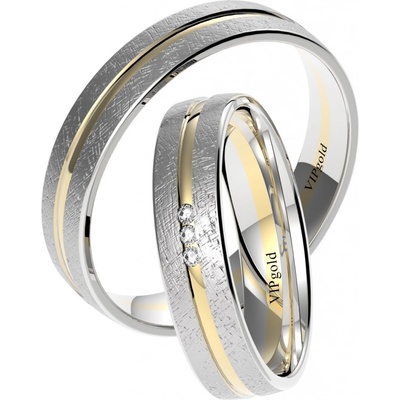 VIPgold Svadobné obrúčky 7821-bielo-žlté zlato