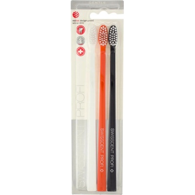 Swissdent Profi Gentle Trio extra měkký white black orange 3 ks
