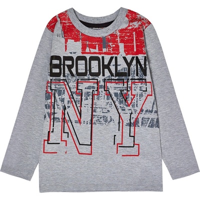 Winkiki Kids Wear Chlapecké tričko s dlouhým rukávem Brooklyn šedý melanž