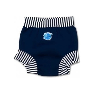 Dětské plenkové plavky SplashAbout Happy Nappy Modré s bílým pruhem – Zboží Dáma