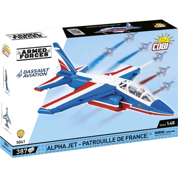 Cobi 5841 Armed Forces ľahké bojové lietadlo Dassault Alpha JET Patrouille de France