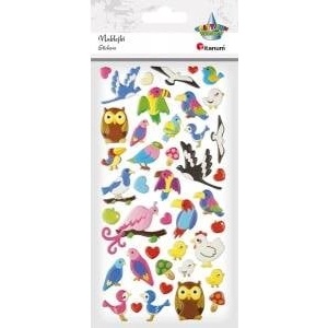 TITANUM Stickers convex birds, hearts 42pcs