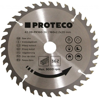 Proteco kotouč pilový SK 160x2.2x20 36z 42.09-PK160-36