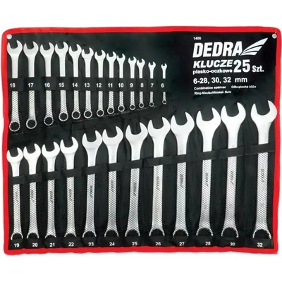 Dedra klíče očkoploché sada 25ks v pouzdře 6-32mm 1406