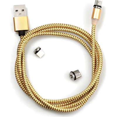 HARAHU Usb заряден кабел 3в1 с магнитни накрайници - Златна kp30705 (30705)