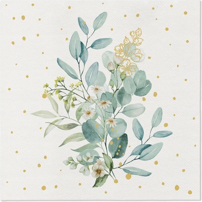 PAW AIRLAID Obrúsky Eucalyptus Bouquet 50 ks 40x40cm