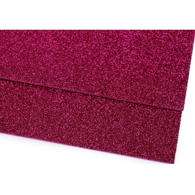 Pěnová guma Moosgummi s glitry 20x30 cm, střední, 21 růžová tmavá
