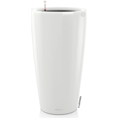 Lechuza Rondo 40 kvetináč vrátane setu a vnútra Premium bielý vysoký lesk