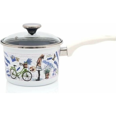 Metalac Rendlík Smaltovaný rendlík se skleněnou poklicí provance 16 cm 2,6 l D4-16-50