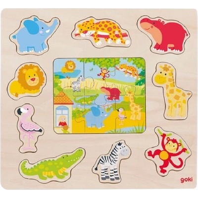 Goki Детски пъзел Goki - Животни от зоопарка (57374)