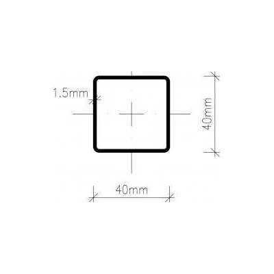 Pozinkovaný jekl 40 x 40 x 1,5 mm - délka 3 m