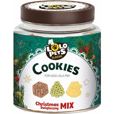Lolo Pets Sušenky Vánoční mix pro psy v dóze 240 g