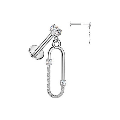 Šperky4U PUSH IN Piercing do ucha labreta LB1165