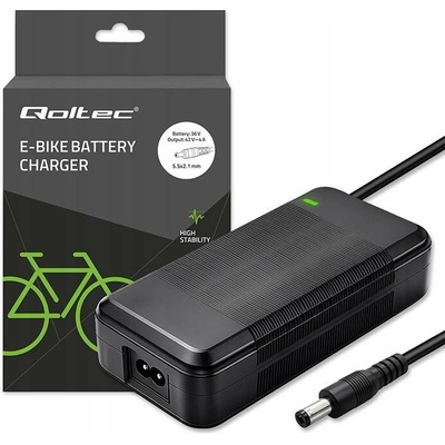 Nabíječka Qoltec pro elektrokolo, elektrokoloběžku 36V 42V 4A 5.5 2.1 kabel
