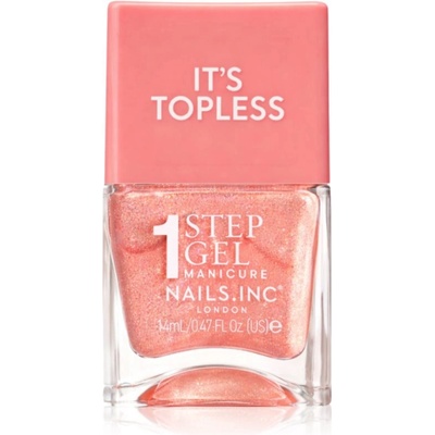 Nails Inc. Nails Inc. It’s Topless гел лак за нокти за дълготраен ефект цвят Millie Peach Iridescent 14ml
