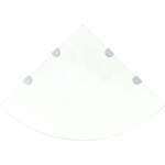 vidaXL Ъглови рафтове, 2 бр, прозрачно стъкло с държачи хром, 45x45 см (3051594)