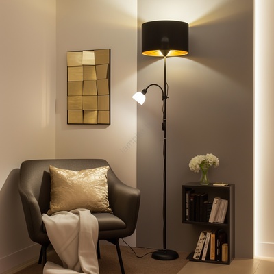 Brilagi - Подова лампа CERIA 1xE27/100W/230V + 1xE14/25W черна (BG4215)