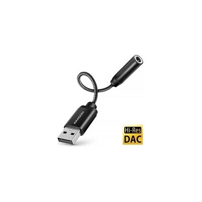 AXAGON ADA-HA, USB-A na 3.5mm jack Hi-Res DAC audio adaptér, 384kHz/32bit, stereo ADA-HA