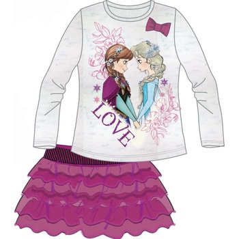 Disney by Arnetta dívčí set trička a skně Frozen růžovo šedá