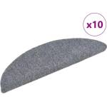 vidaXL Самозалепващи стелки за стъпала, 10 бр, светлосиви, 56x17x3 см
