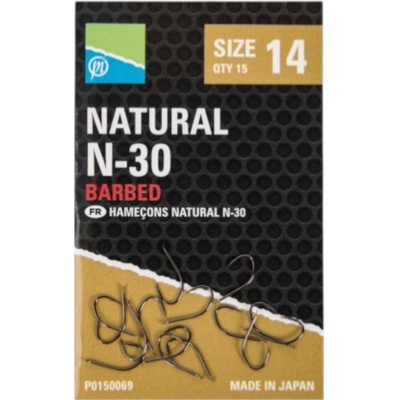 Preston Innovations Natural N-30 Hooks vel.14 15 ks