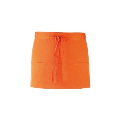 Premier Workwear Pracovní zástěra krátká s kapsami PR155 Orange Pantone 1655 60x33cm