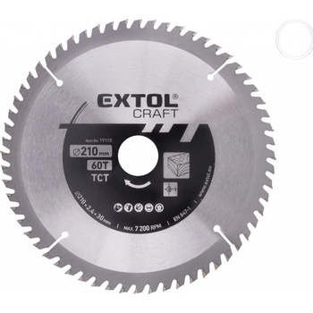 Extol Craft kotouč pilový s SK plátky 210x2,4x30mm 60T