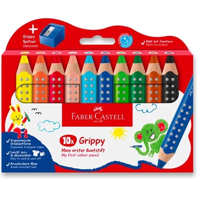 Faber-Castell Grippy 110636 sada 10 barev s ořezávátkem