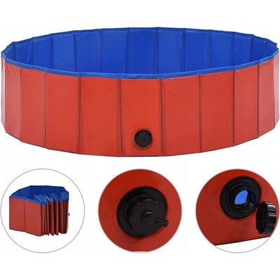 Meedo Skládací bazén pro psy PVC červený 80 x 20 cm