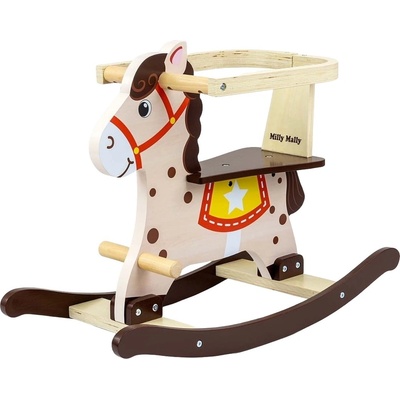 Milly Mally Дървено конче люлка Milly Mally - Lucky 12, кафяво (5901761126129)