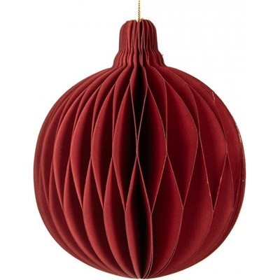 Červená vánoční ozdoba z papíru koule Harmonic I 10 cm