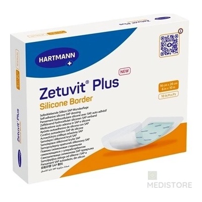 Zetuvit Plus Silicone Border Kompres sterilný 16 x 26 cm 10 ks