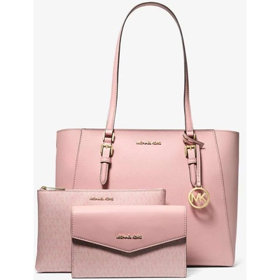 Michael Kors dámská kožená kabelka velká a crossbody 3v1 Charlotte růžová
