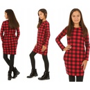 Fashionkids dievčenské karované šaty KLÁRKA červená